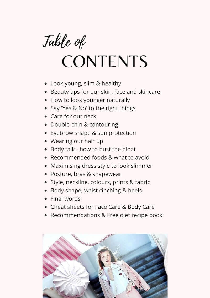 (New) Quick & Easy Tips How To Look Younger Slimmer Healthier Instantly - Guide Cheat Sheet (Table of Contents)